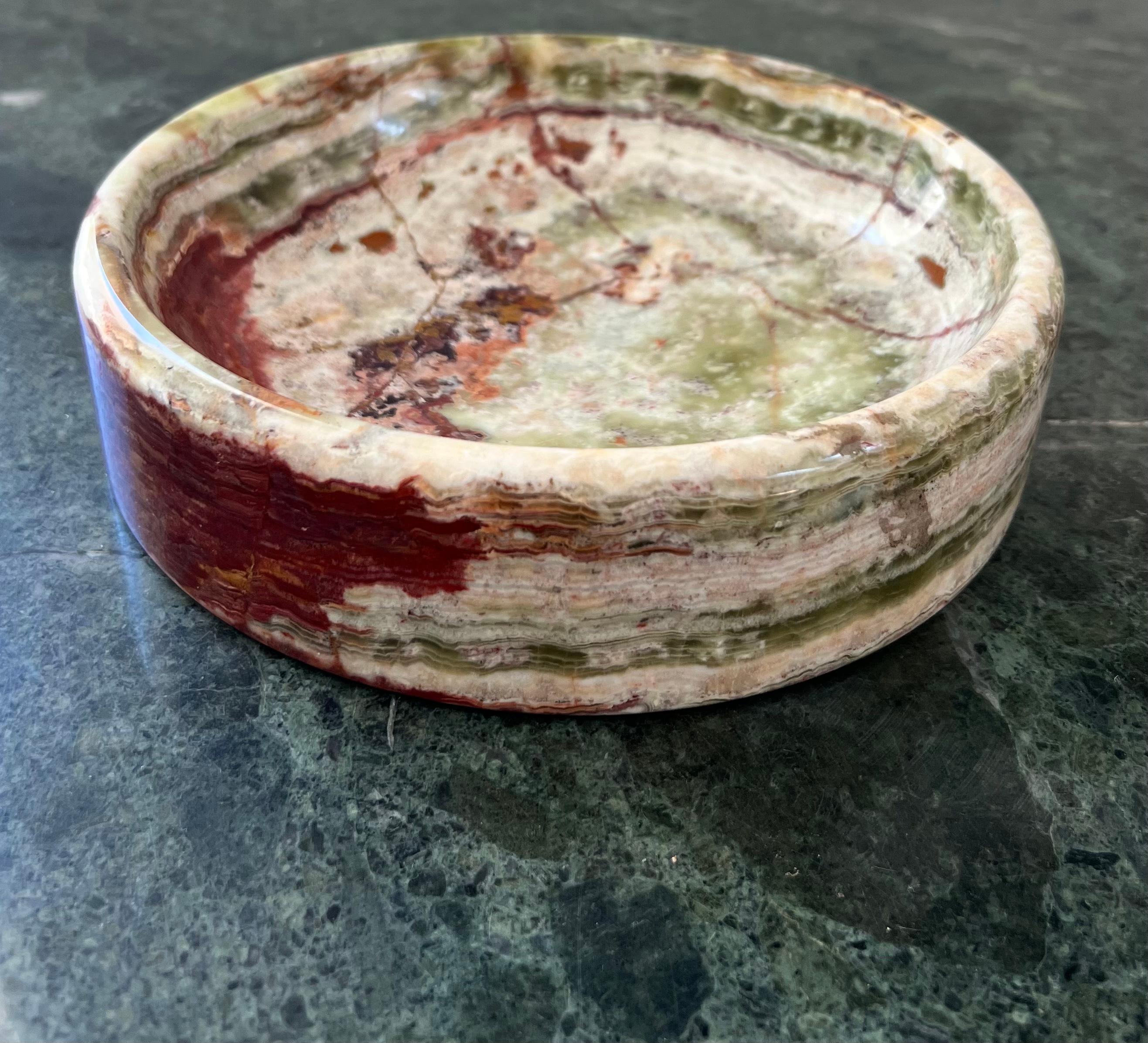 Large Vintage Italian marble onyx fruit bowl / catchall, 1960s 6