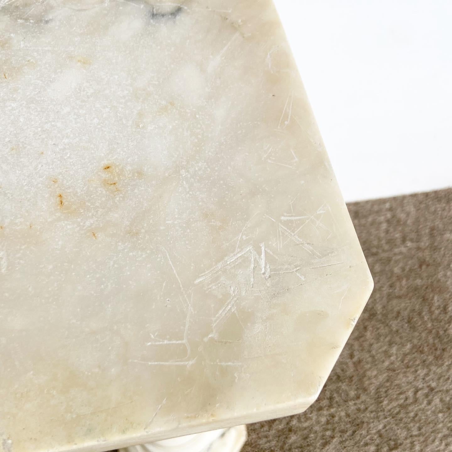 Vintage Italian Marble Pedestal For Sale at 1stDibs