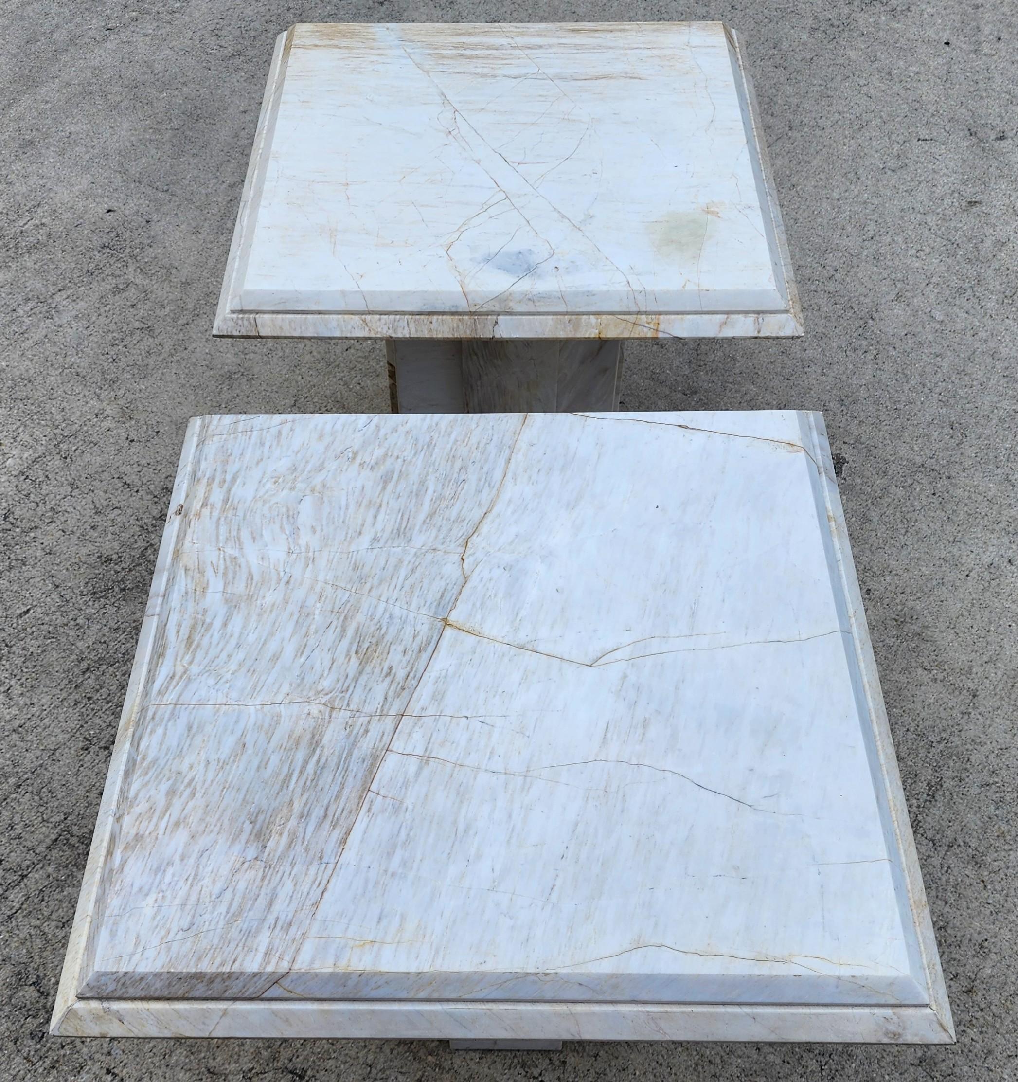 Vintage Italienische Marmor Beistelltische Paar im Angebot 9