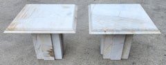 Vintage Italian Marble Side Tables Pair