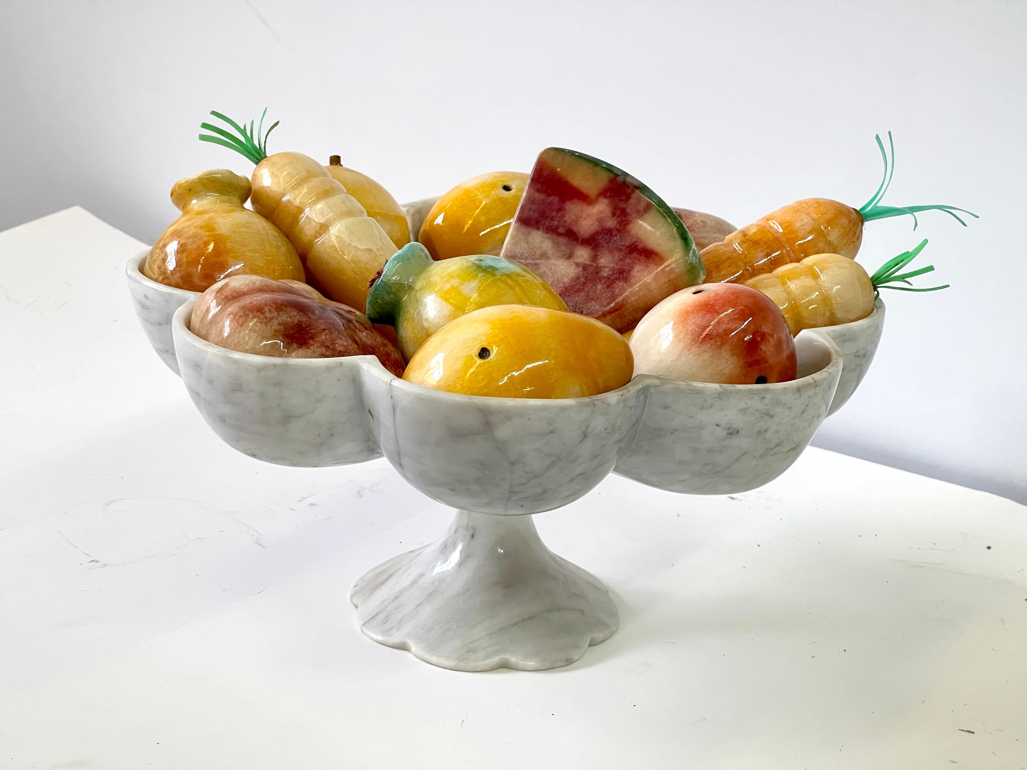 Vintage Italian Marble Tazza of Fruit and Vegetables 2