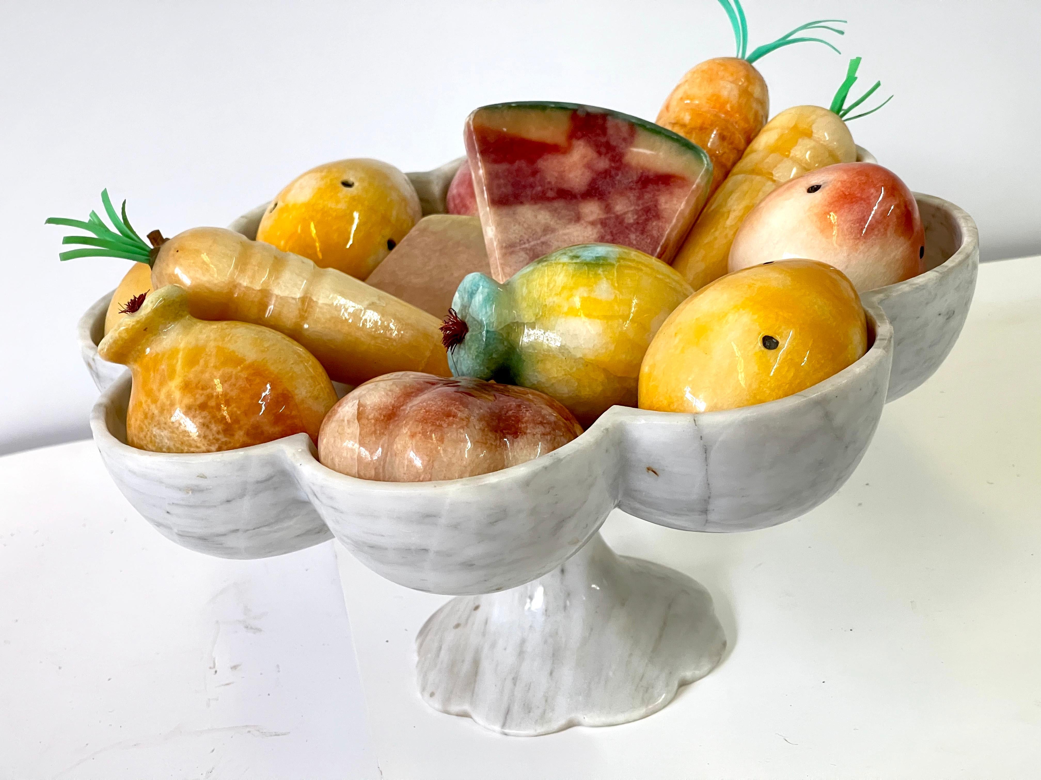 Vintage Italian Marble Tazza of Fruit and Vegetables 3