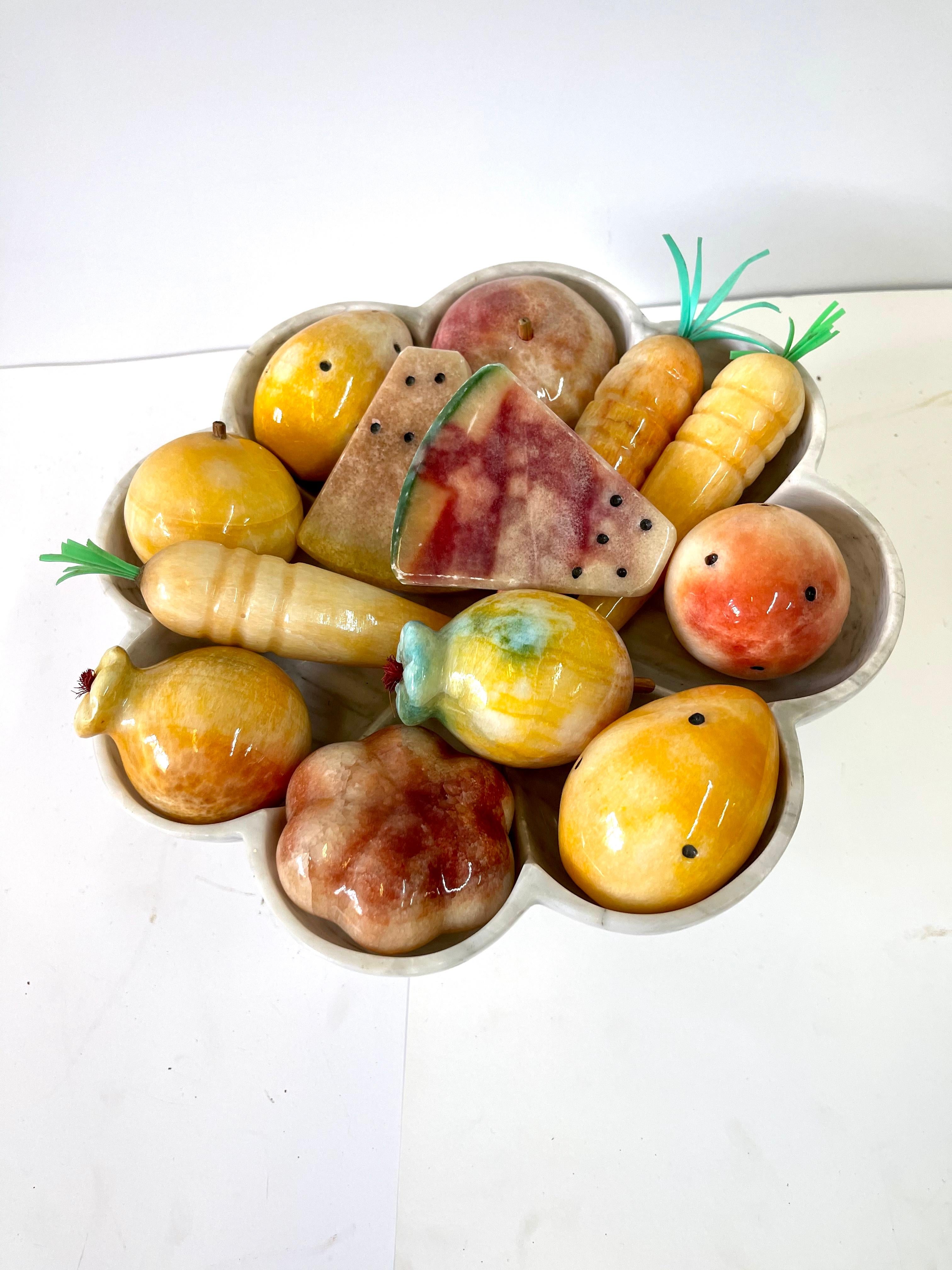 Vintage Italian Marble Tazza of Fruit and Vegetables 4