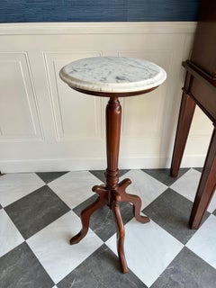 Vintage Italian Marble Top Pedestal Table Plant or Display Stand