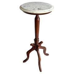 Vintage Italian Marble Top Pedestal Table Plant or Display Stand