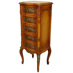 Vintage Italian Marble Top & Polychromed Lingerie Chest, c1940