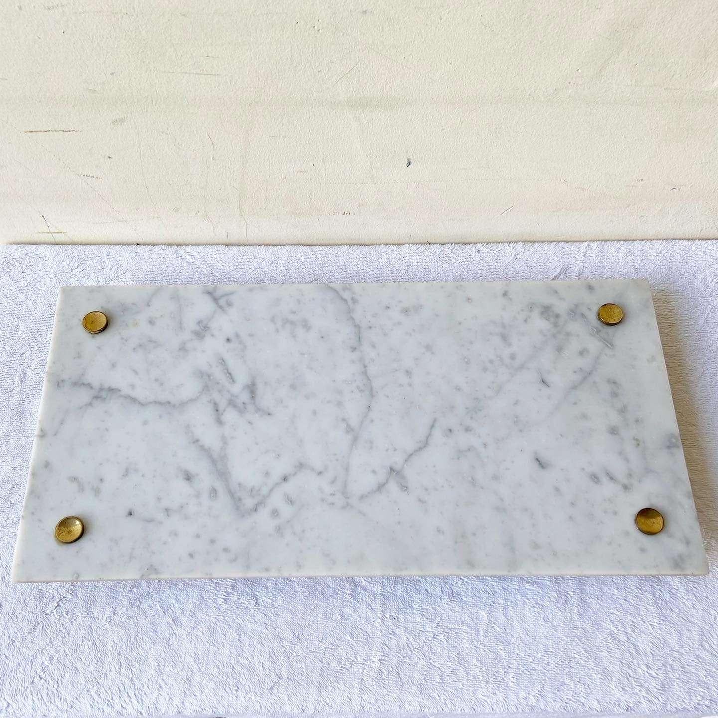 Vintage Italian Marmor Vanity Tablett (Italienisch) im Angebot