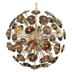 Retro Italian Marbleized Sputnik Chandelier, c. 1970's