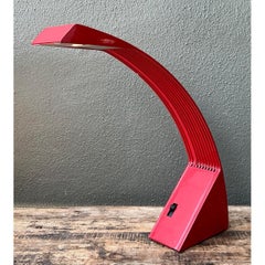 Vintage Italian Marco Zotta Red Arched Desk Lamp