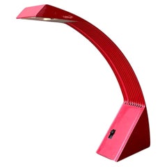 Vintage Italian Marco Zotta Red Arched Desk Lamp
