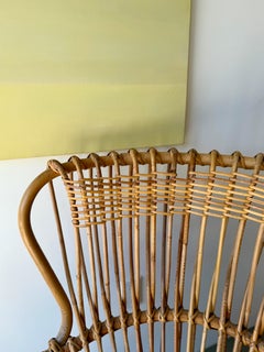 Vintage Italian "Margherita" Rattan Armchair by Franco Albini for Bonacina