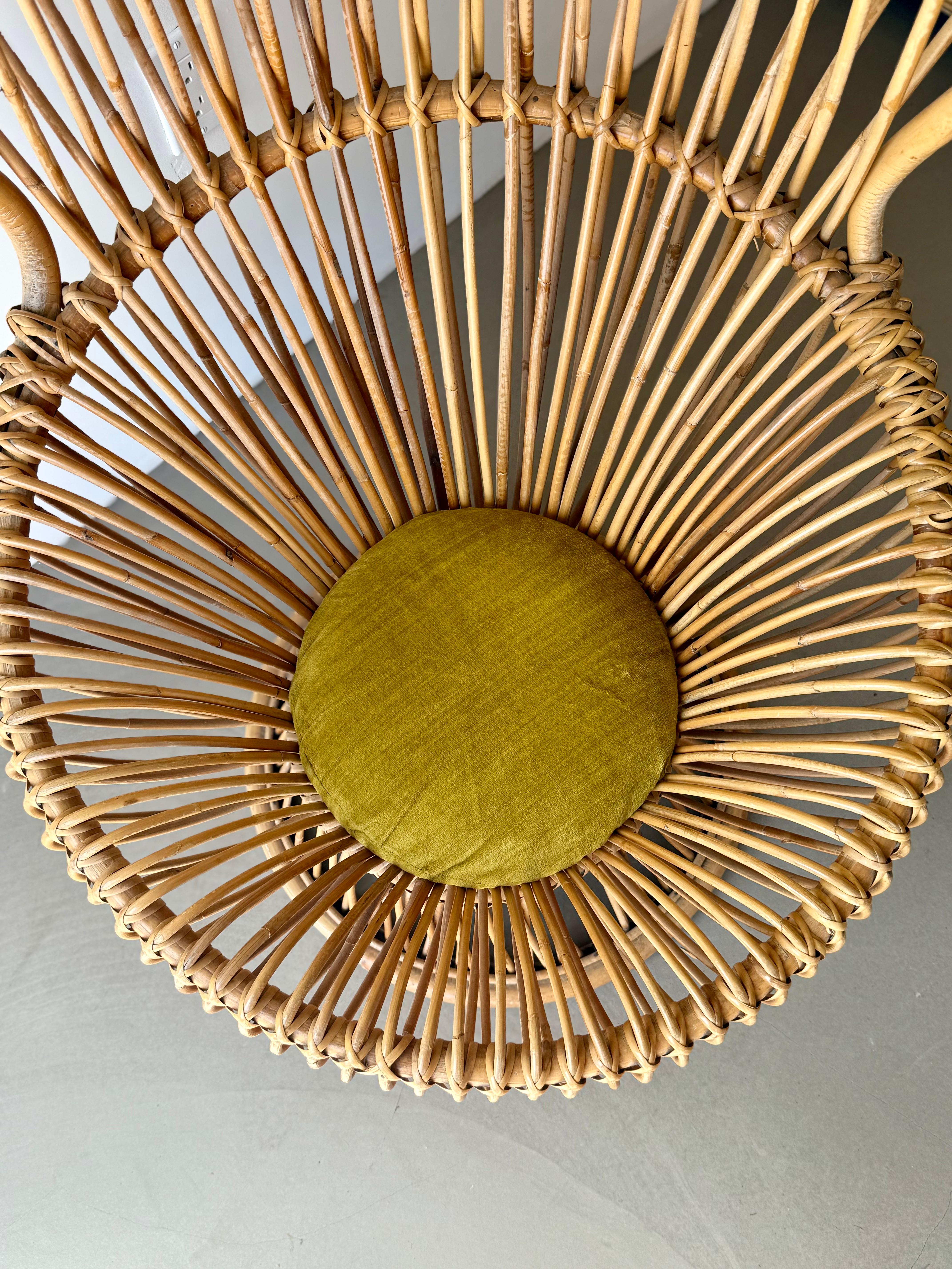 Fauteuil en rotin vintage italien 