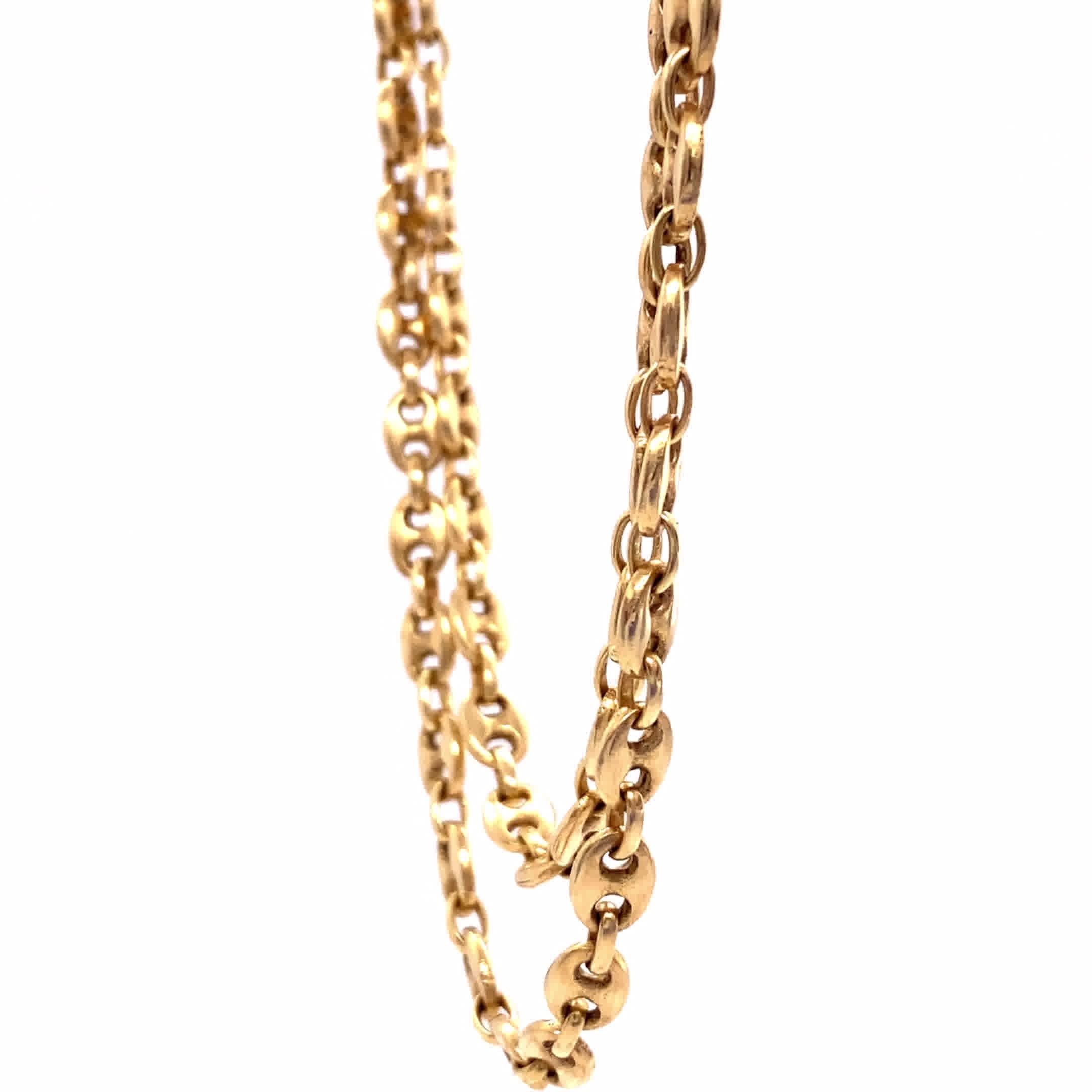Are you looking to update your vintage jewelry collection? This year, chic, gold and stylish pieces are in the lead of all fashion trends. This necklace is a musth-have! Vintage Italian Mariner's Link Chain Necklace. Hallmarked Italy, with purity