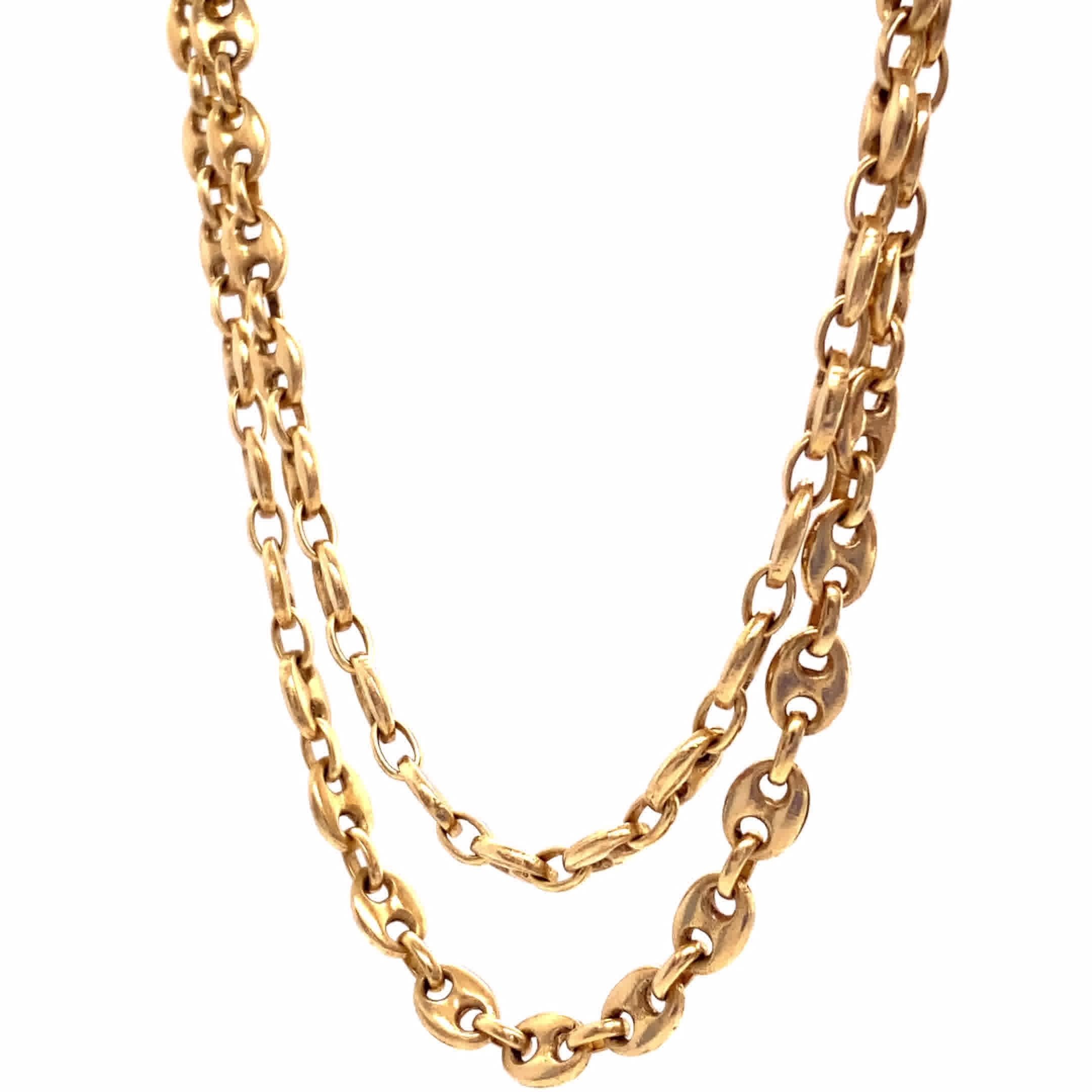 Women's or Men's Vintage Italian Mariner's Link Chain Necklace