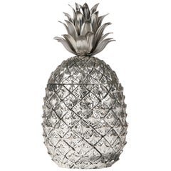 Vintage Italian Mauro Manetti Metal Clad Pineapple Ice Bucket, circa 1960