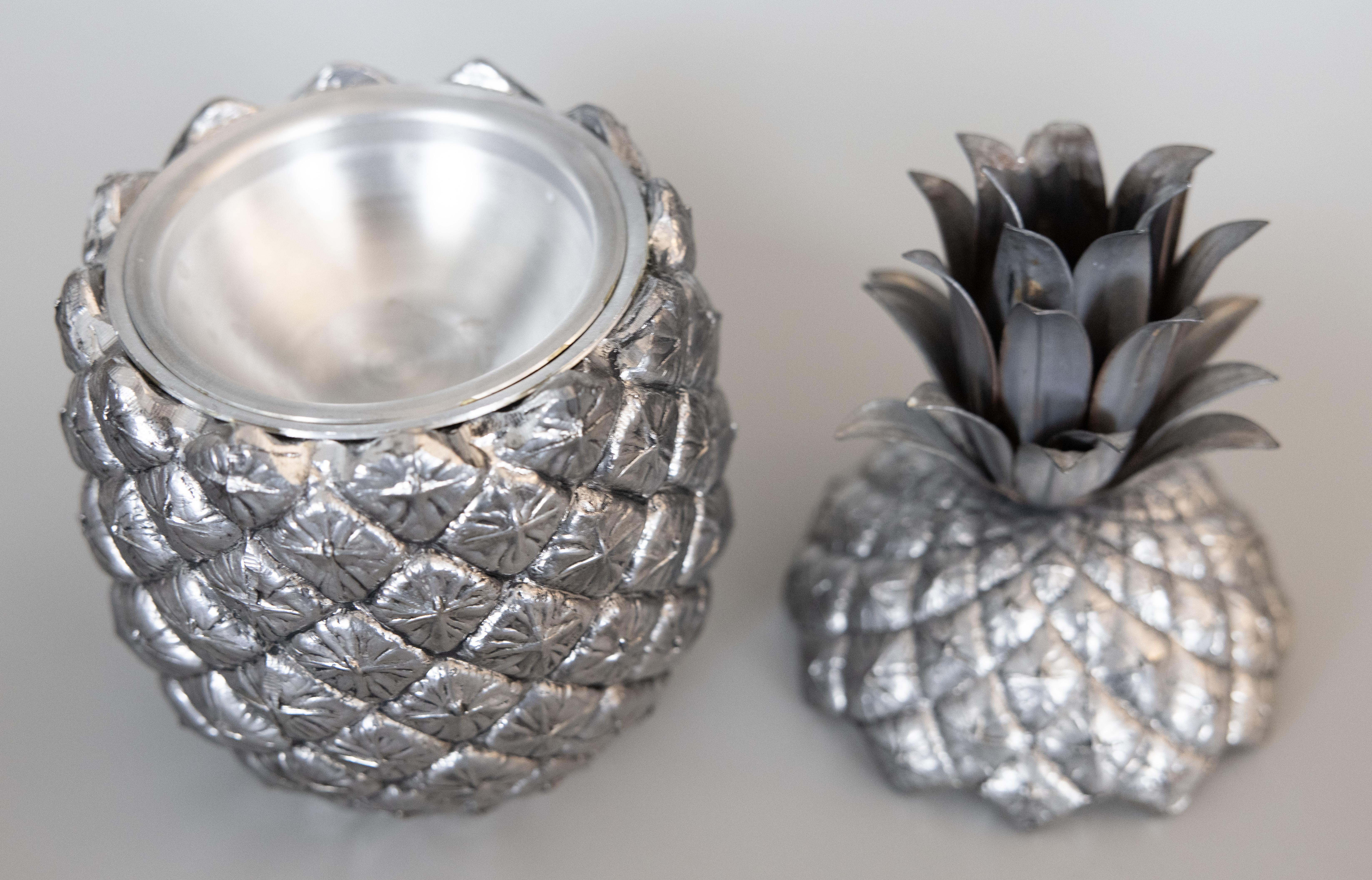 Silvered Vintage Italian Mauro Manetti Pineapple Ice Bucket