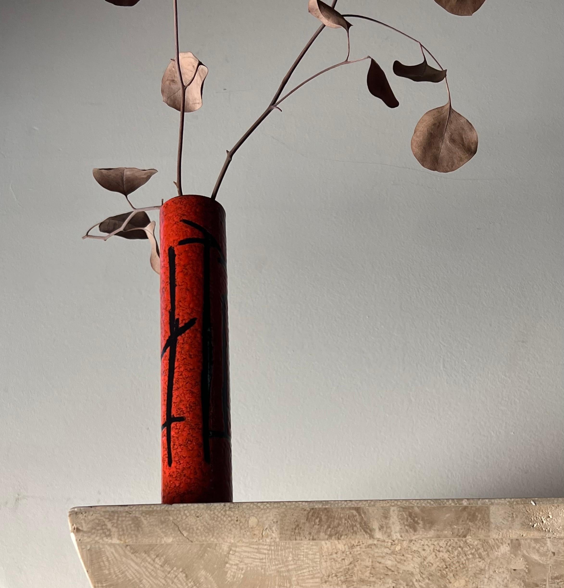Vaso a bocciolo in smalto MCM d'epoca, circa 1960 in vendita 2
