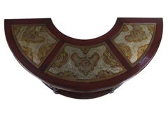 Vintage Italian Mediterranean Half Round Demilune Writing Table Desk