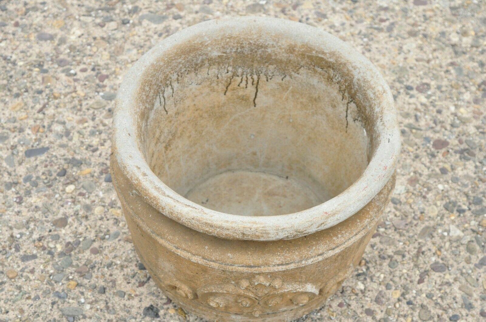 Neoclassical Vintage Italian Mediterranean Style Cast Stone Cement Garden Planter Pot