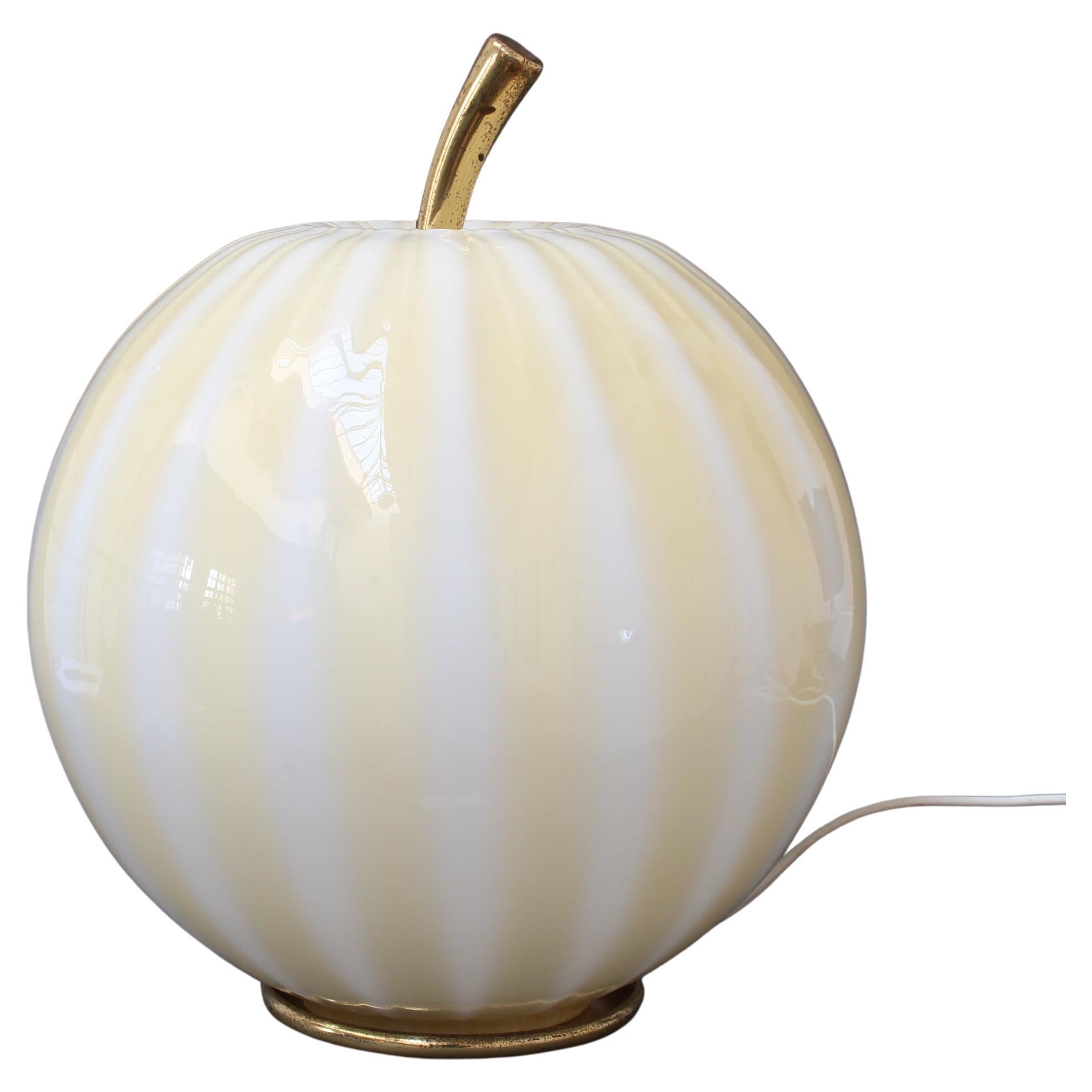 Lampada a globo a forma di melone Vintage Italian Lamp (circa 1960)