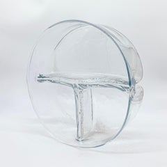 Vintage Italian "Membrane" Valet Tray in Clear Murano Glass by Toni Zuccheri