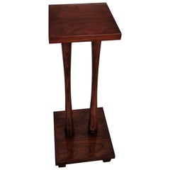 Vintage Italian Mid-Century Art Deco Walnut Wood Pedestal or Plant Stand