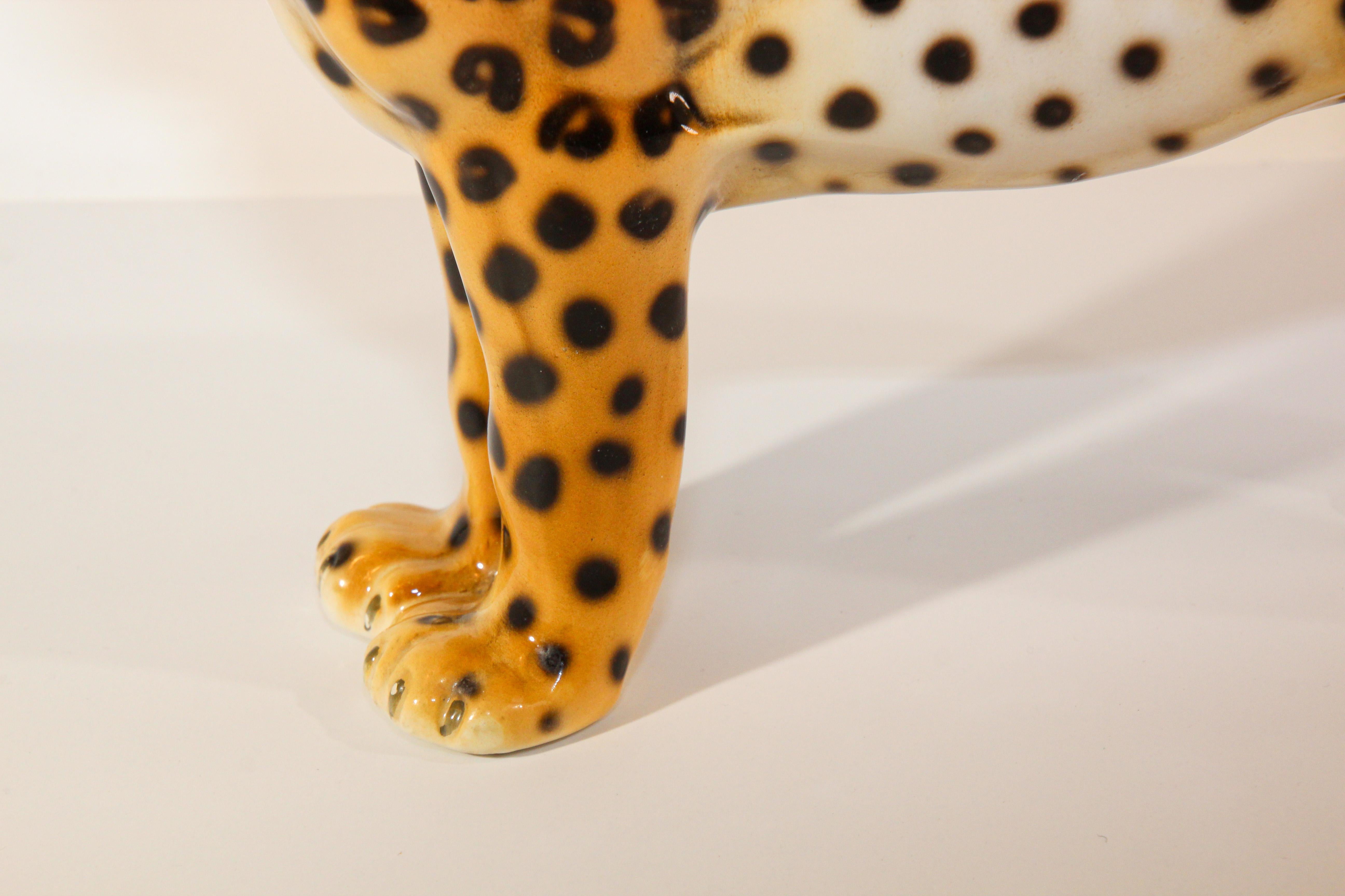 porcelain leopard statue