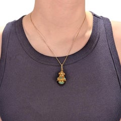 Vintage Italian Mid-Century Modern 18K Gold & Turquoise Charm / Pendant