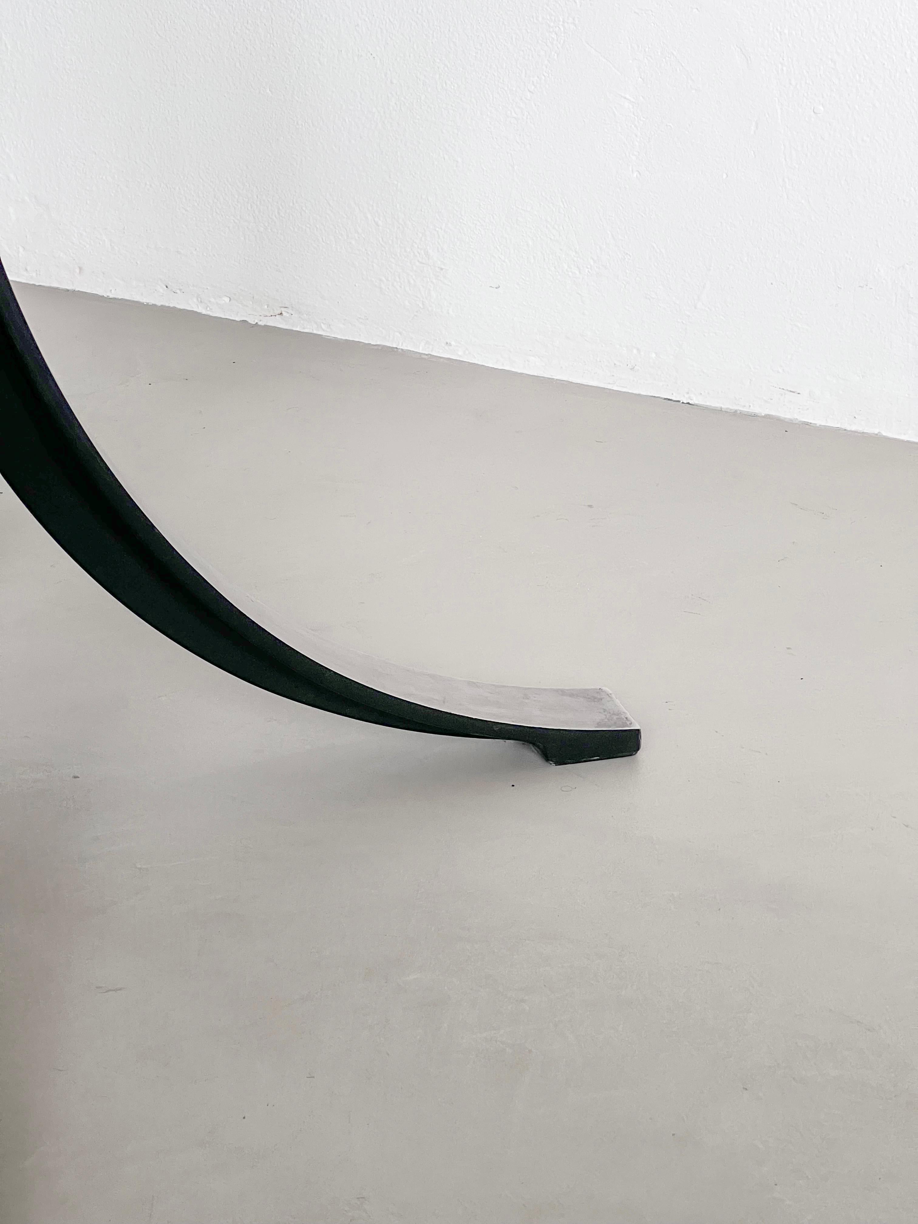 Aluminum Vintage Italian Mid Century Modern Dining Table in Aluminium, Smoked Glass Top For Sale