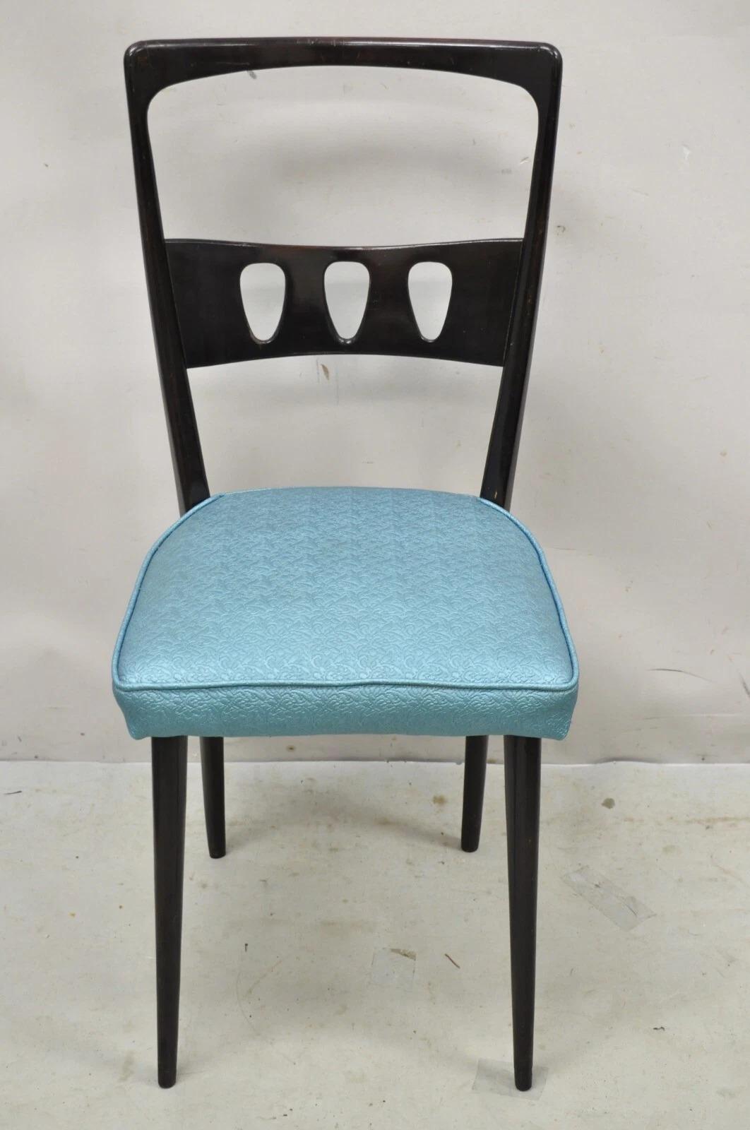 Mid-Century Modern Vintage Italian Mid Century Modern Ico Parisi Style Dining Chairs - Set of 4 en vente