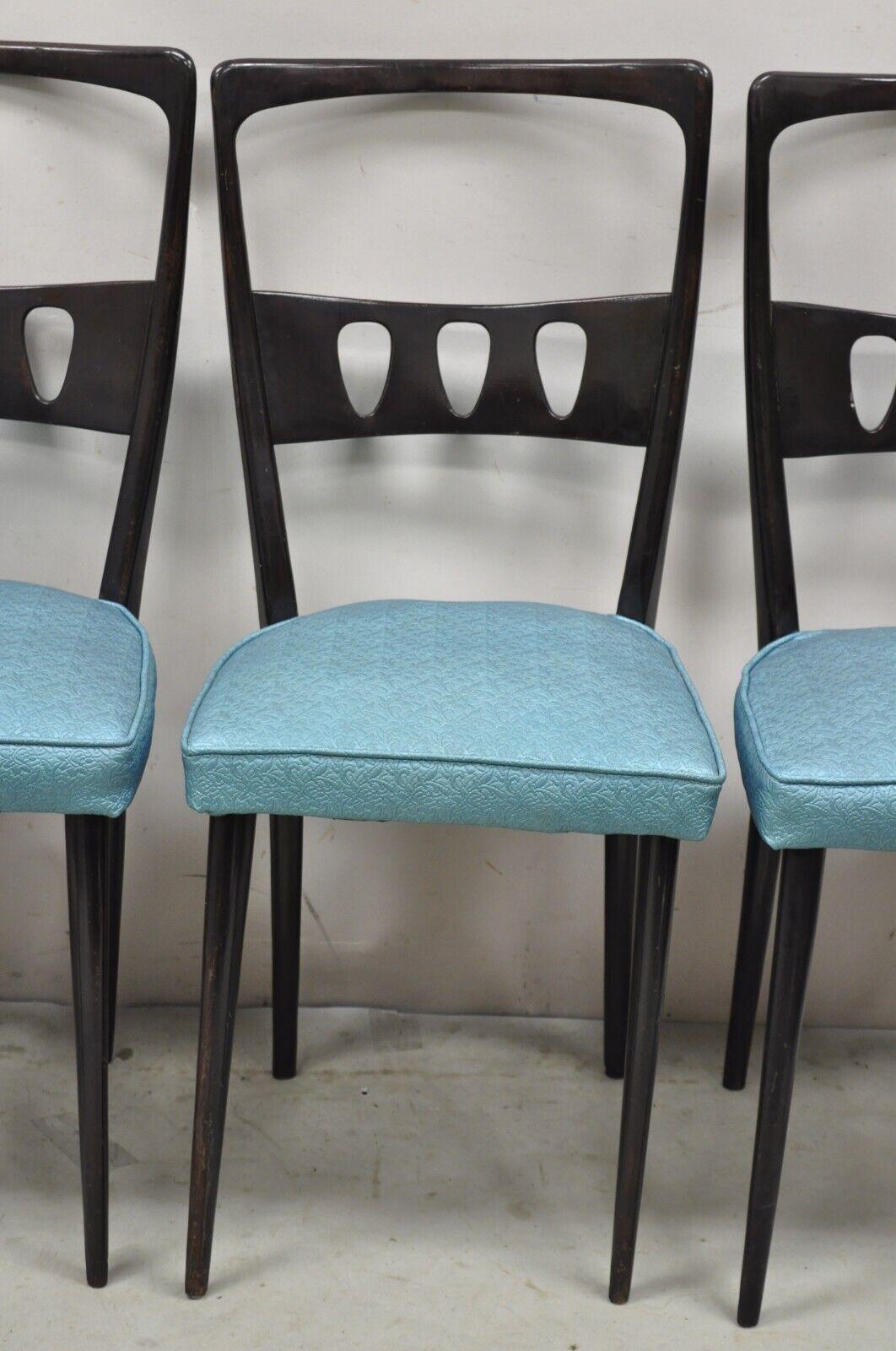 20th Century Vintage Italian Mid-Century Modern Ico Parisi Style Dining Chairs, Set of 4 For Sale