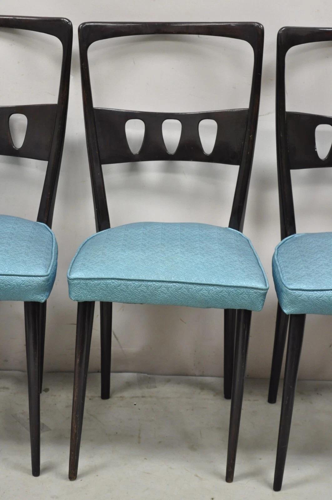 Vintage Italian Mid Century Modern Ico Parisi Style Dining Chairs - Set of 4 Bon état - En vente à Philadelphia, PA
