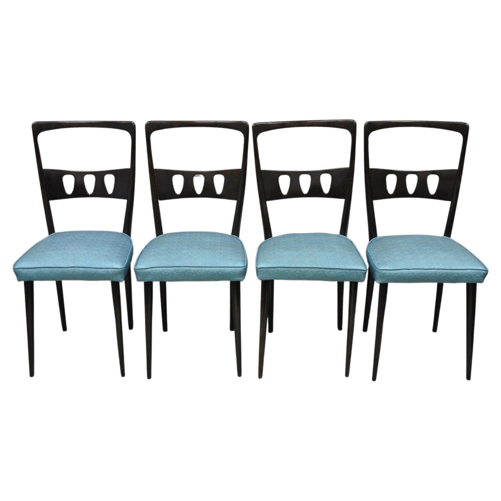 Vintage Italian Mid-Century Modern Ico Parisi Style Dining Chairs, Set of 4 For Sale