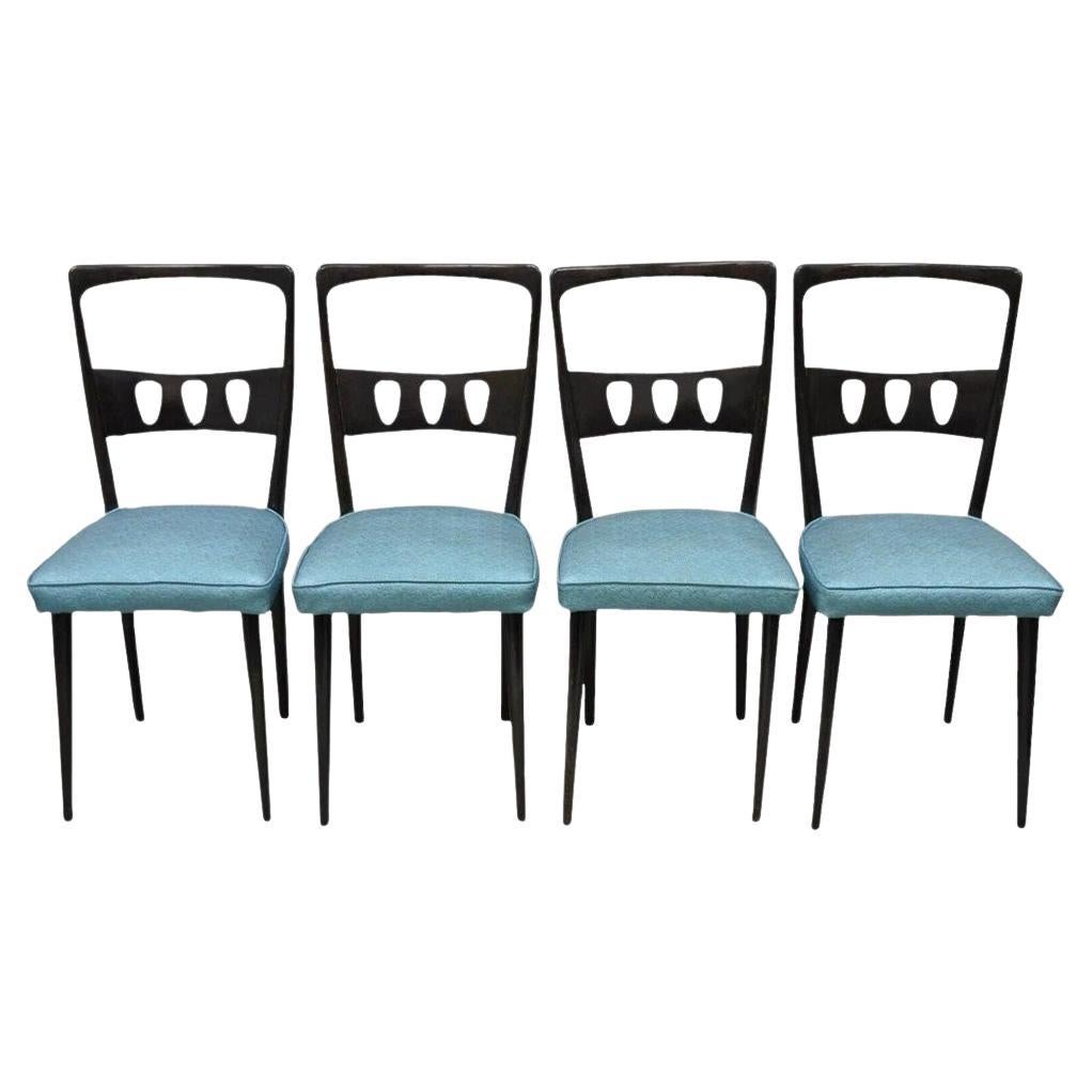 Sedie da pranzo vintage in stile Ico Parisi, metà del secolo scorso - Set di 4