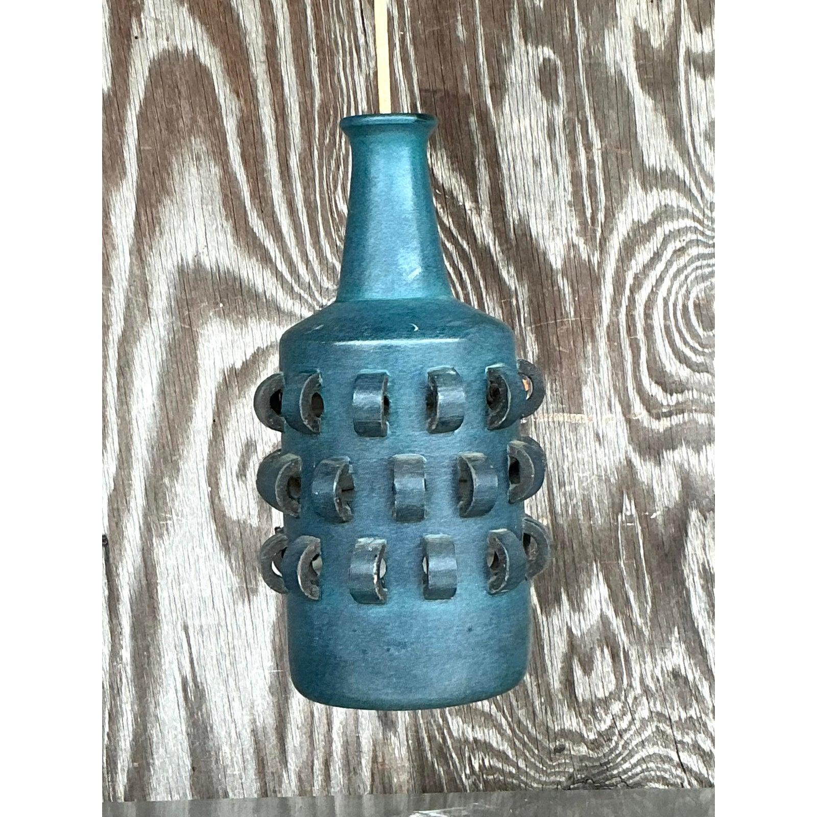 Vintage Italian Mid-Century Modern Loop Ceramic Hanging Pendant In Good Condition For Sale In west palm beach, FL