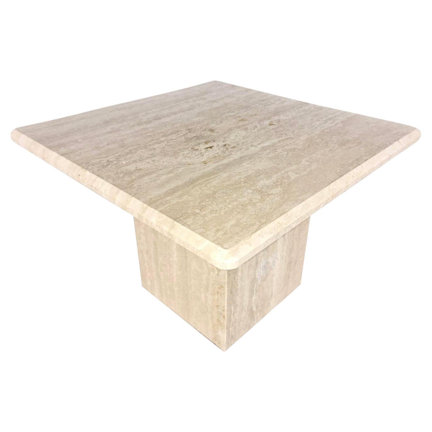 Vintage Italian Mid Century Modern Travertine Coffee Table