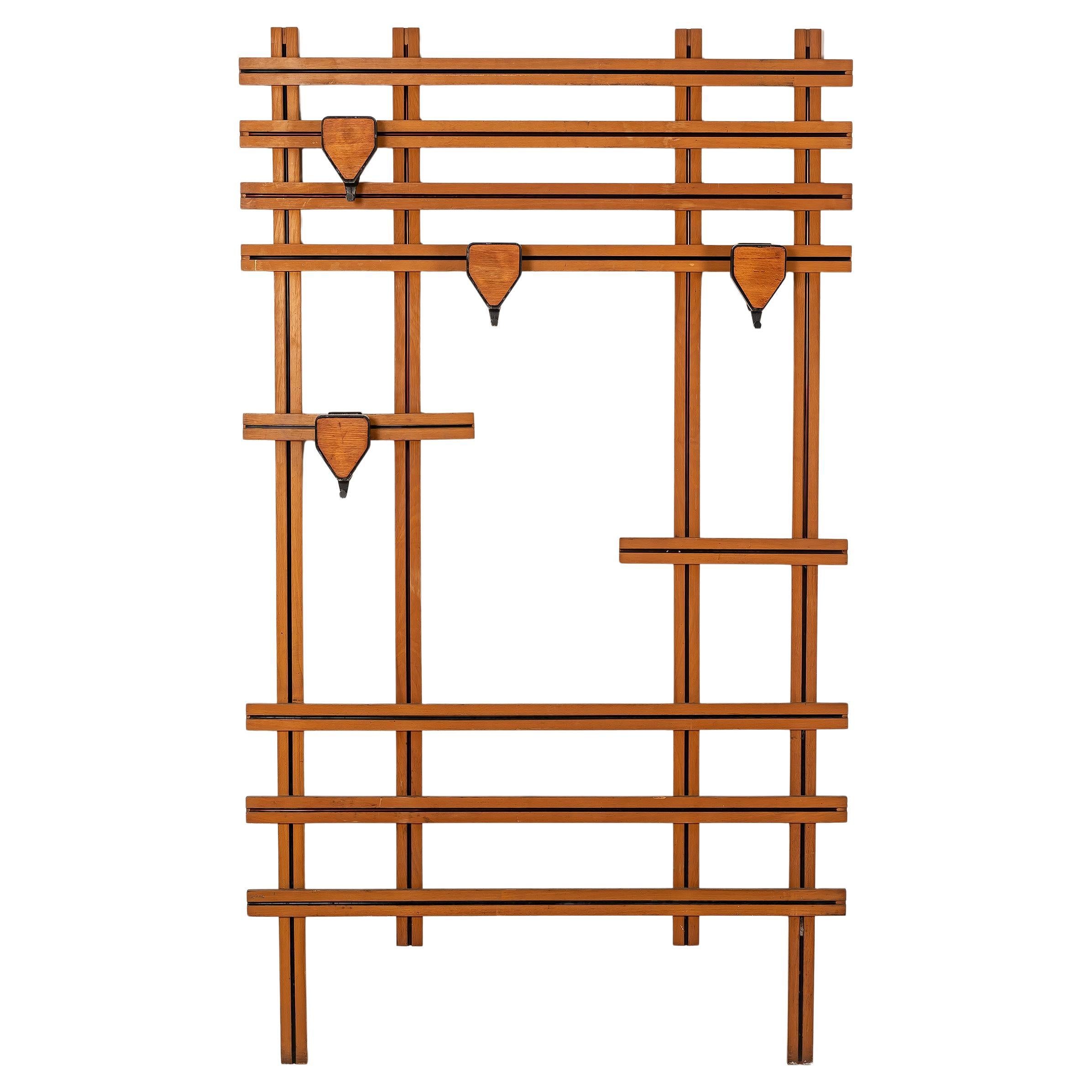 Vintage Italian Mid-Century Modern Wall-Mounted Coat Rack, 1950s