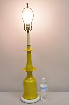 Vintage Italian Mid Century Modern Yellow Glazed Ceramic Bitossi Table Lamp