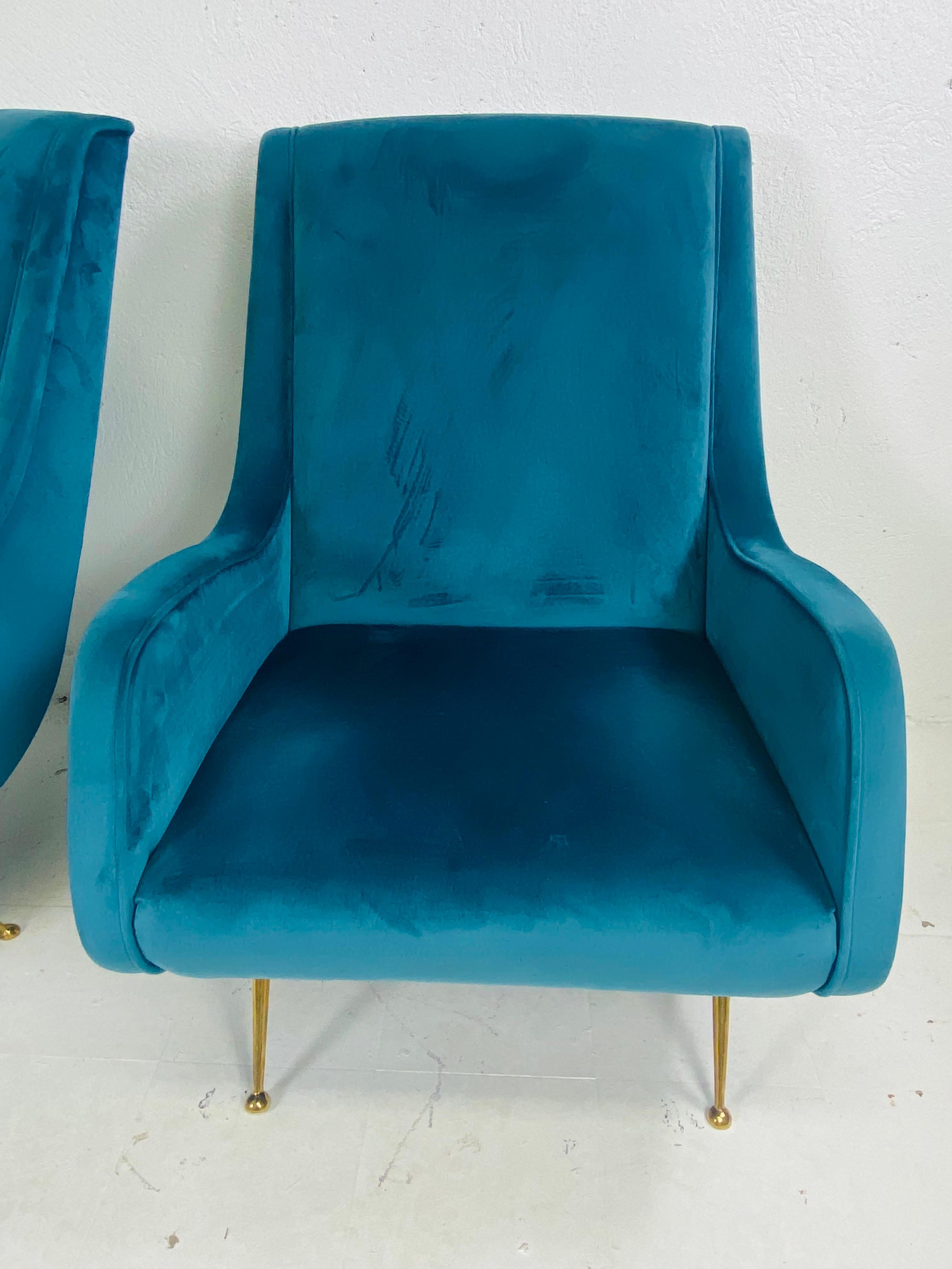 Late 20th Century Vintage Italian mid-century style arm shares/club chairs