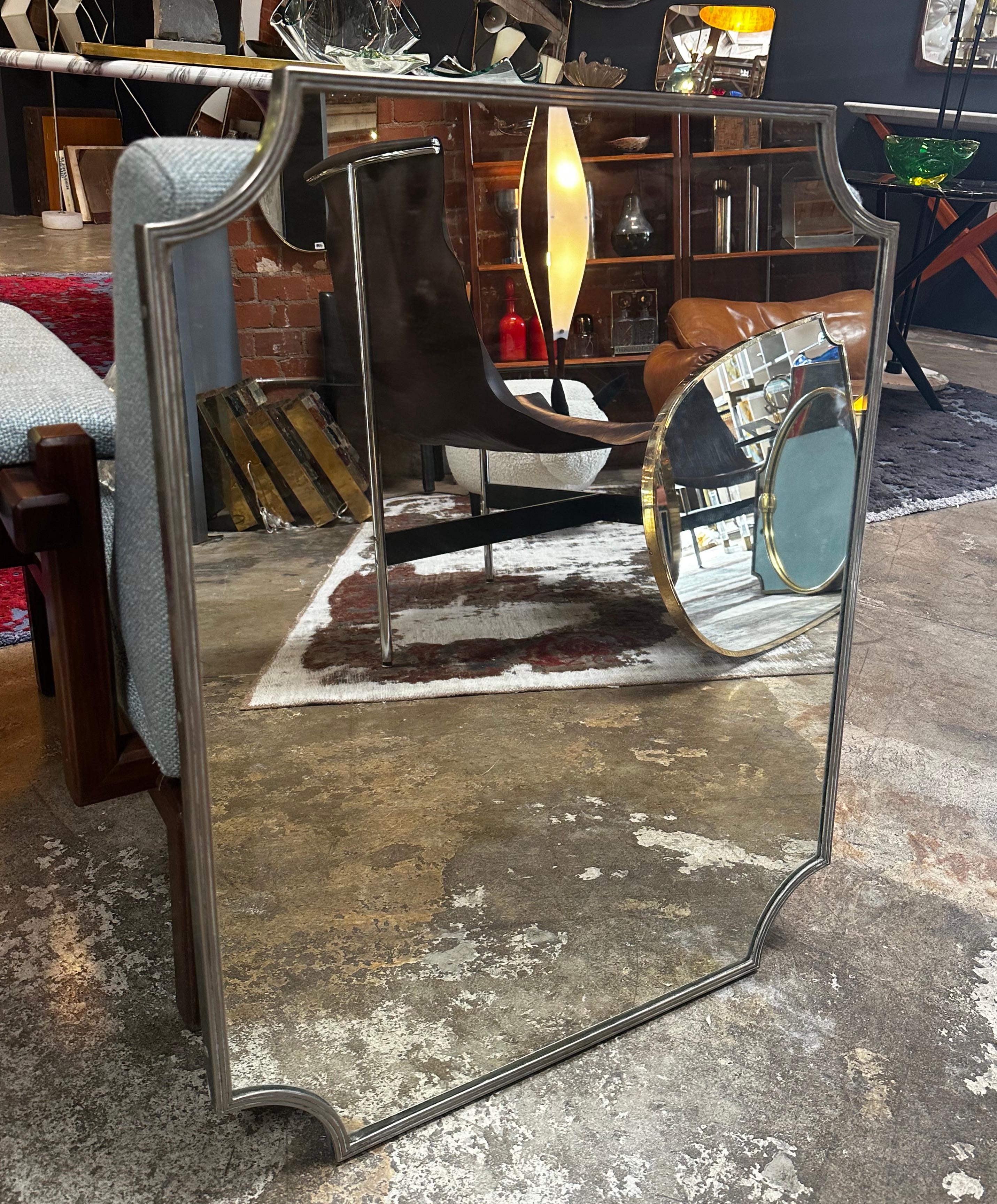 Mid-Century Modern Vintage Italian Midcentury Wall Mirror, 1970s For Sale