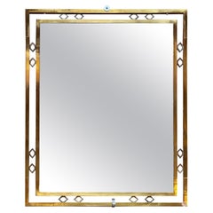 Vintage Italian Midcentury Brass Wall Mirror, 1970s