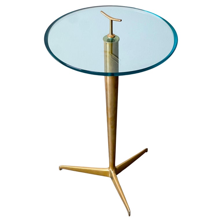 Brass Occasional Table with Glass Top by Giuseppe Ostuni Brass Occasional Table with Glass Top by Giuseppe Ostuni