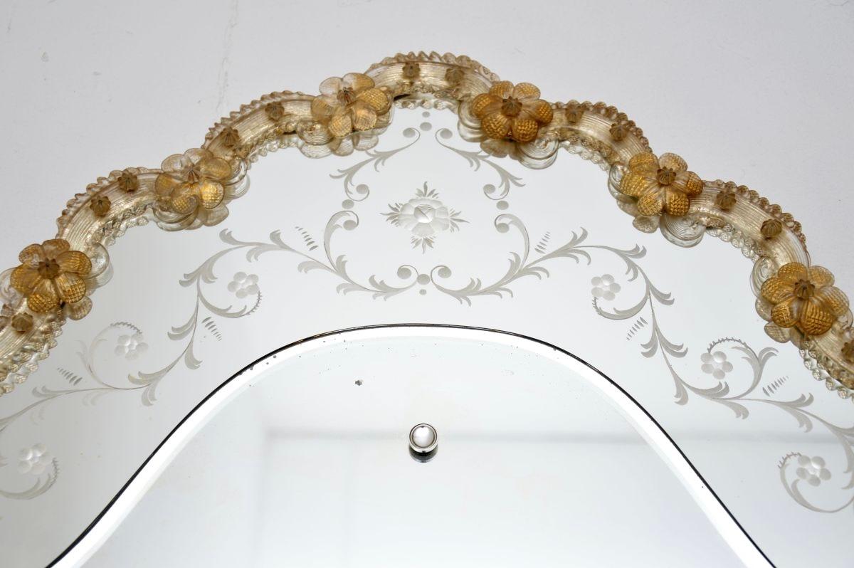 Vintage Italian Midcentury Murano Glass Mirror In Good Condition In London, GB