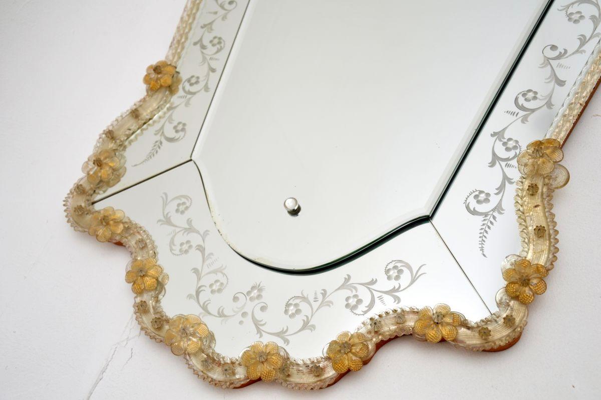 Vintage Italian Midcentury Murano Glass Mirror 1