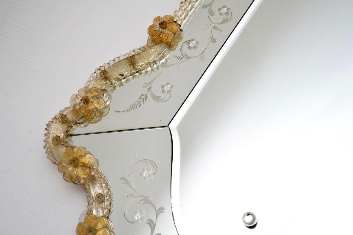 Vintage Italian Midcentury Murano Glass Mirror 2