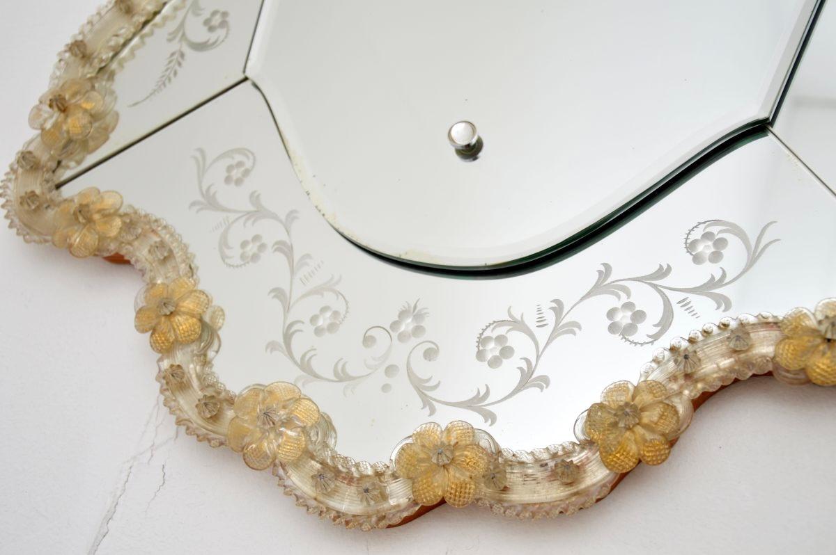 Vintage Italian Midcentury Murano Glass Mirror 3
