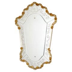 Vintage Italian Midcentury Murano Glass Mirror