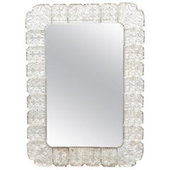 Vintage Italian Midcentury Venetian Glass Mirror with Shaped Motifs