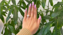 Italienischer Mikimoto 18k Gelbgold-Ring mit Zifferblatt