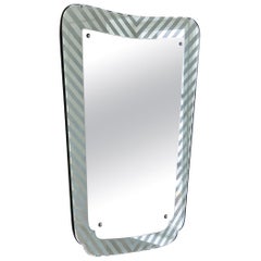 Vintage Italian Mirror with Stripes